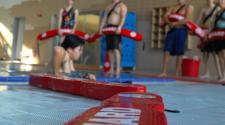 This image shows a group of lifeguards in class.