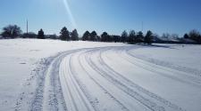 This image shows a cross country ski trail.