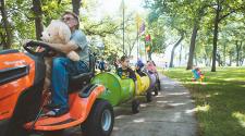 This image shows the Teddy Bear Parade at Midwest Kids Fest.