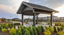 This image shows a small shelter at Urban Plains Park.