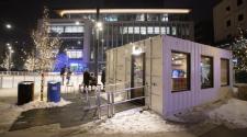 This image shows the exterior of The Skate Shack at Broadway Square.