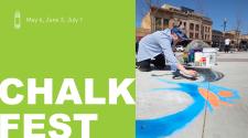 This graphic shows Chalk fest photo and dates