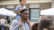 Father and son at Red River Market